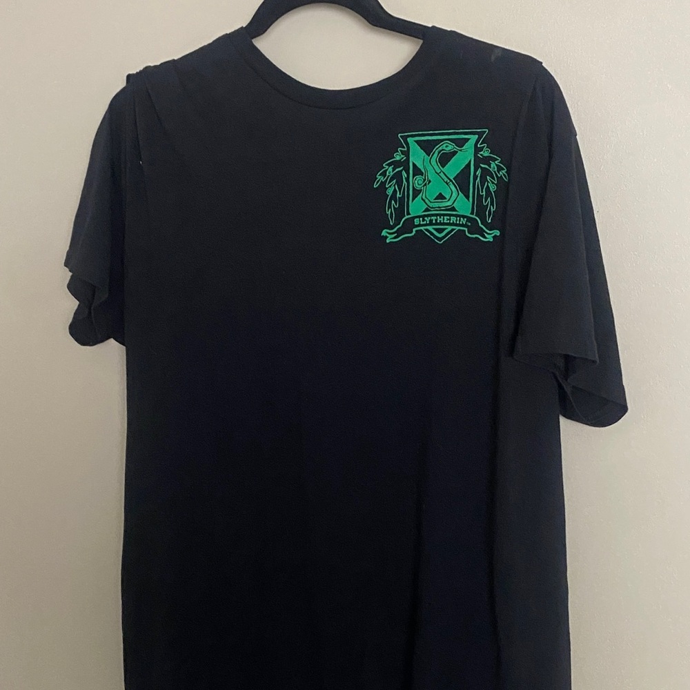 Warner Bros. Black Tee with Green Slytherin Emblem